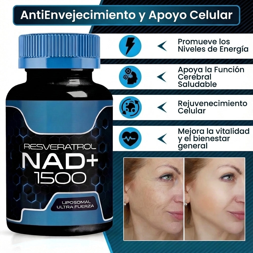 Suplemento para Resistencia, AntiEnvejecimiento y Salud Celular - VITALBLOOM NAD+