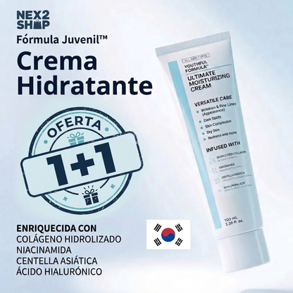 Crema Facial Hidratante Coreana — Fórmula Rejuvenecedora 1+1 GRATIS