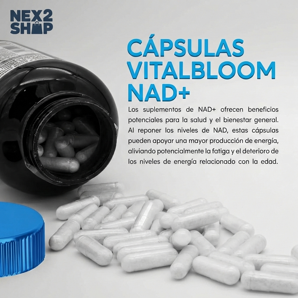 Suplemento para Resistencia, AntiEnvejecimiento y Salud Celular - VITALBLOOM NAD+