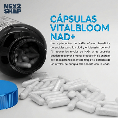Suplemento para Resistencia, AntiEnvejecimiento y Salud Celular - VITALBLOOM NAD+