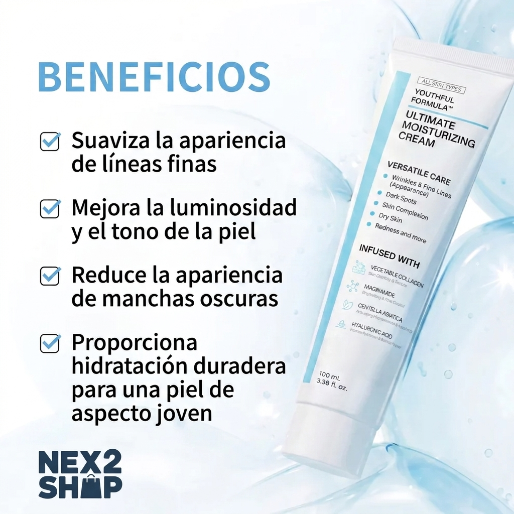 Crema Facial Hidratante Coreana — Fórmula Rejuvenecedora 1+1 GRATIS